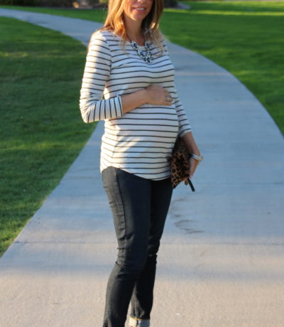 striped shirt maternity style