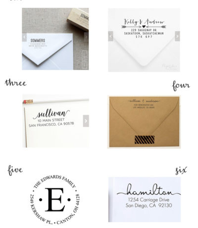 return address stamps from etsy
