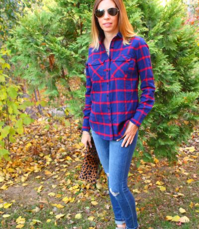 Plaid Shirt, Distressed Jeans